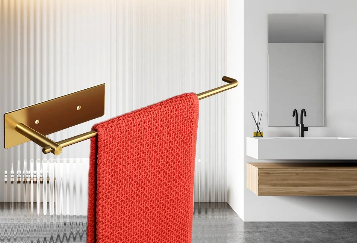 Pašlīmējošs piekarināms papīra turētājs 33 x 8 x 6,2 cm A10 zelta krāsā