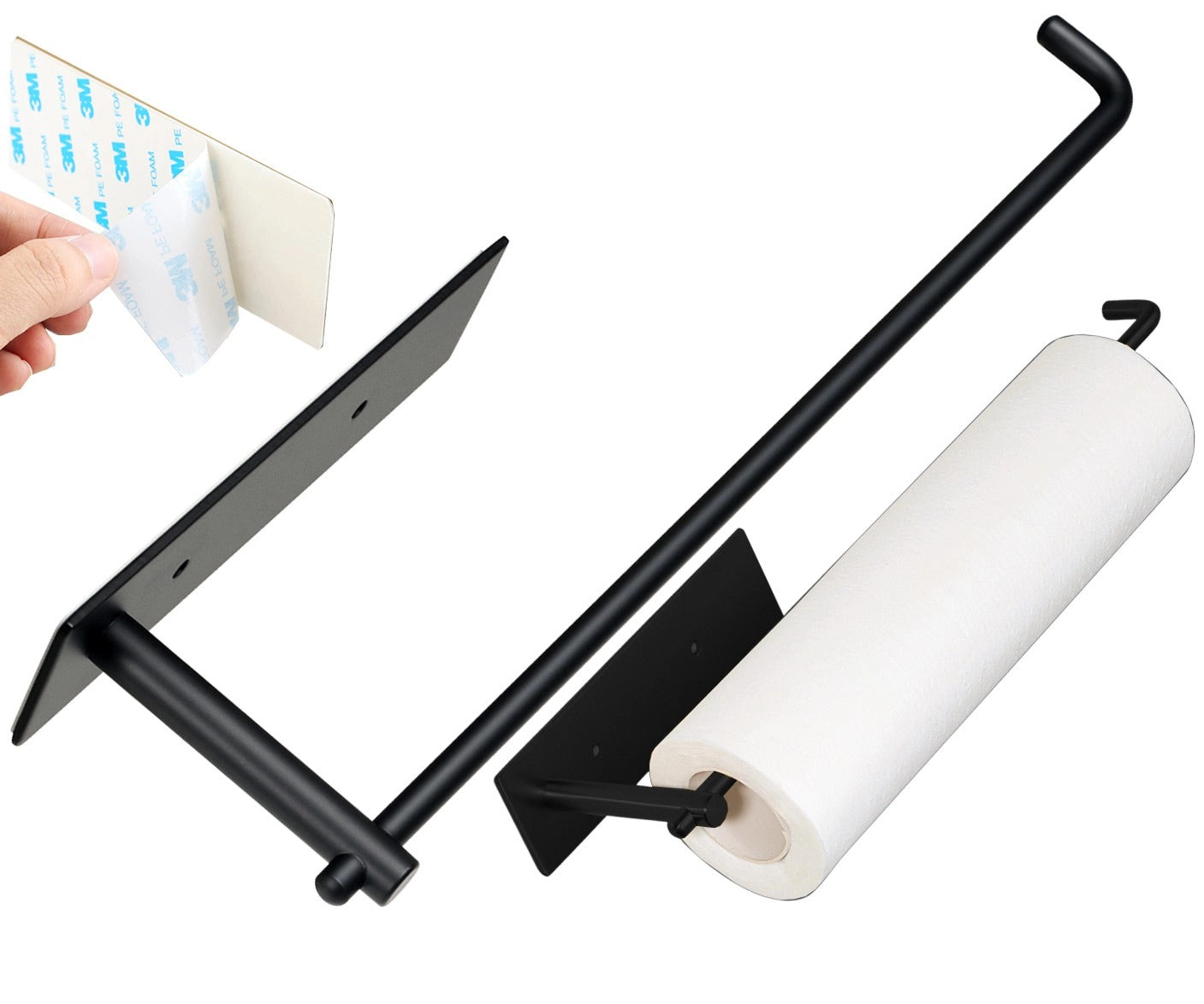 Pašlīmējošs piekarināms papīra turētājs 33 x 8 x 6,2 cm A10 melns