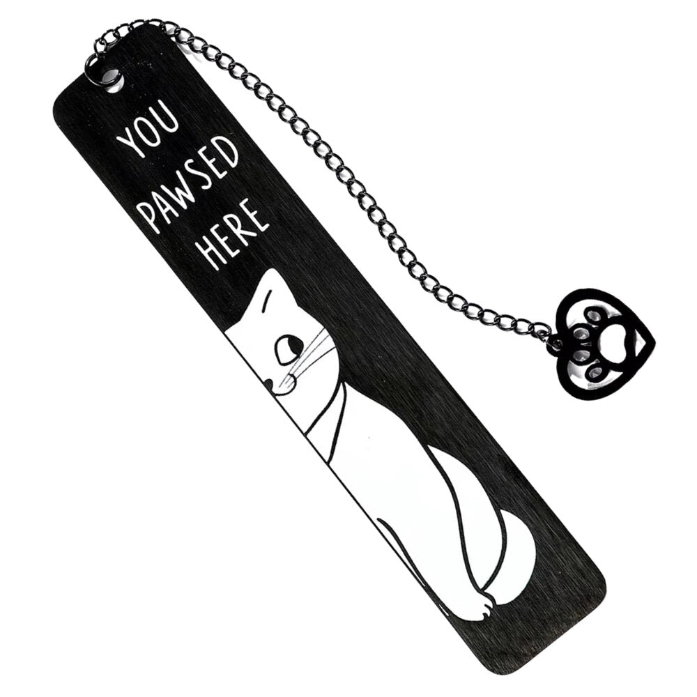 Metāla grāmatzīme, melna, kaķis