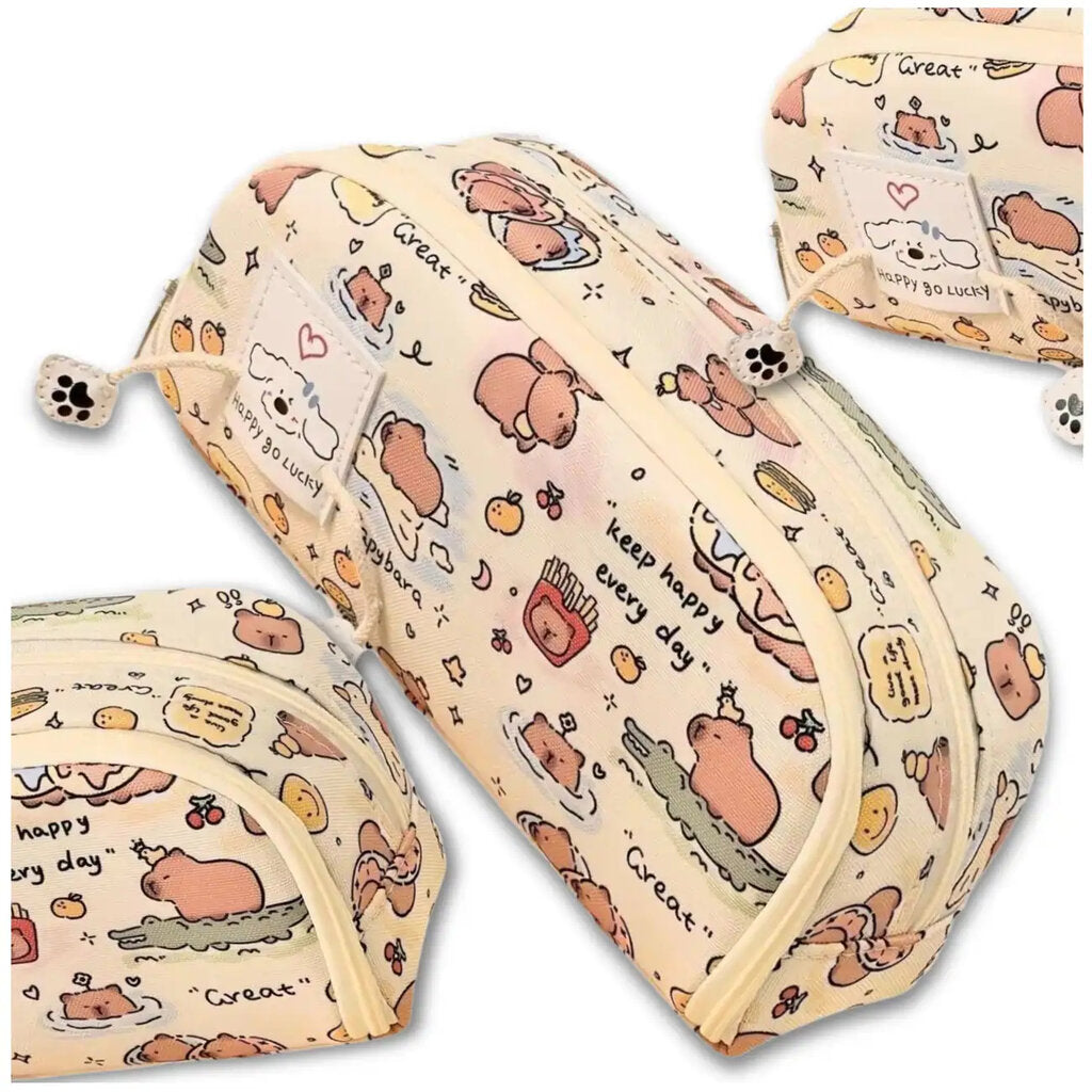 Zīmuļu maciņš Kapibara, divi nodalījumi