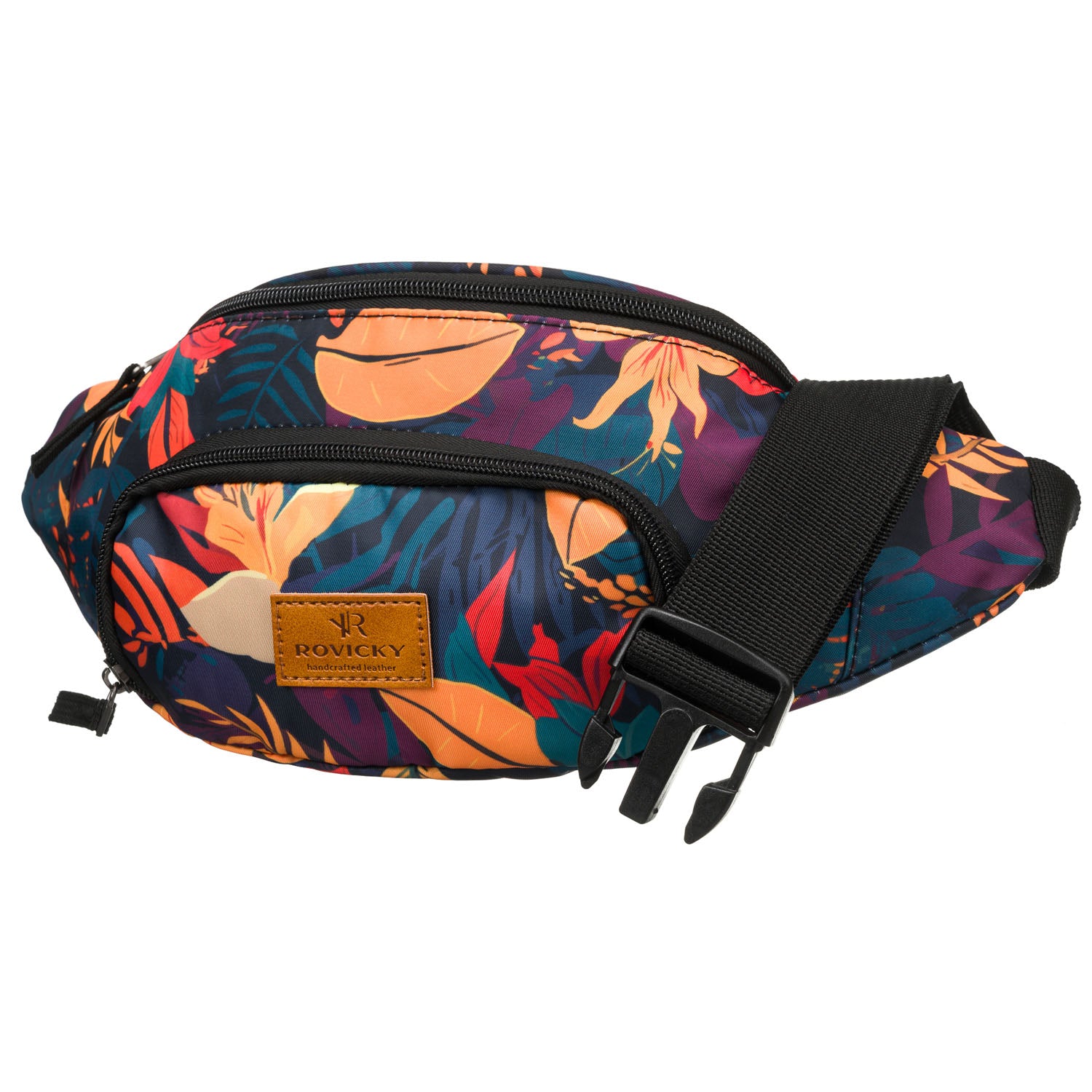 Sieviešu jostas soma, augu raksts, poliesters R557