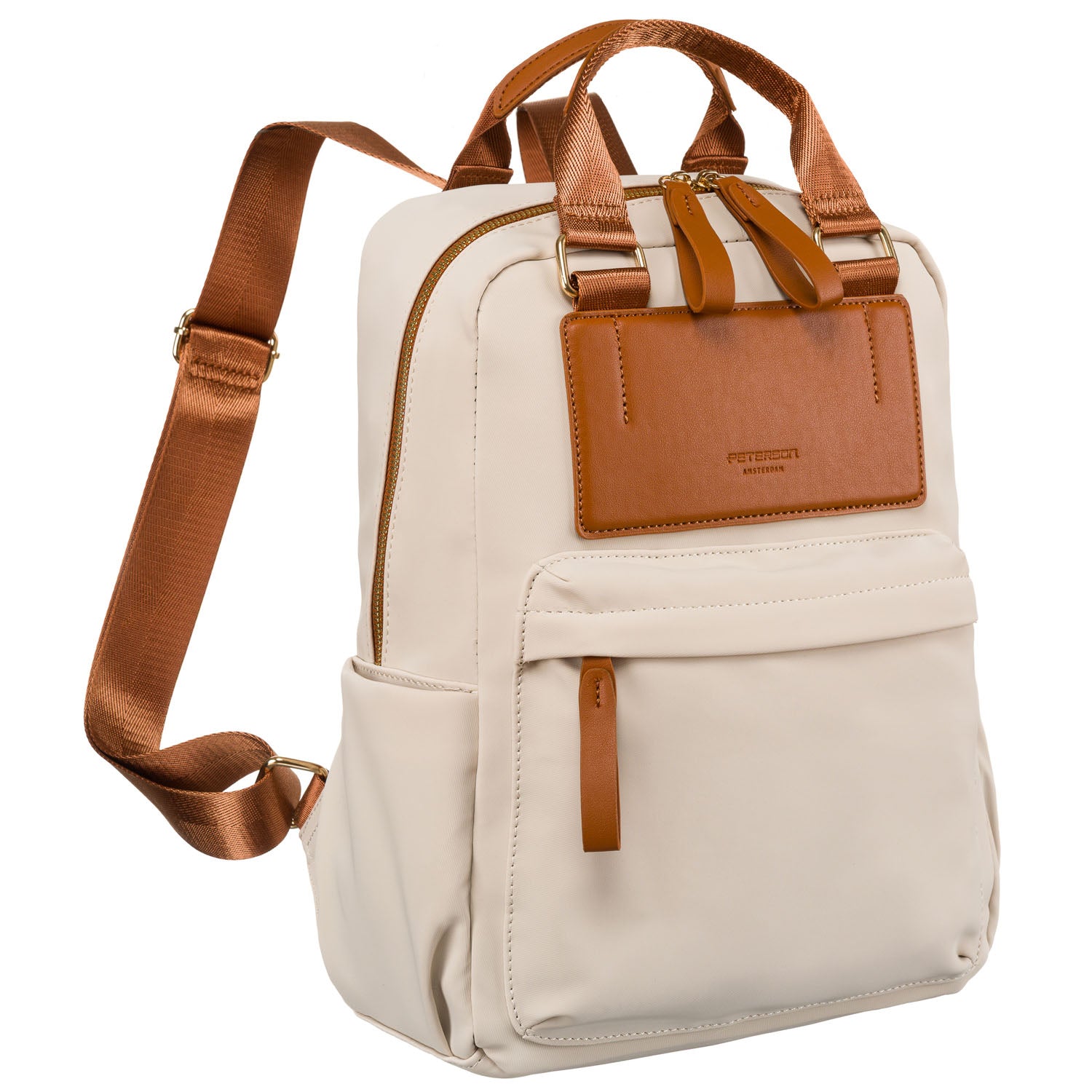 Sieviešu pilsētas mugursoma, brūna, neilona