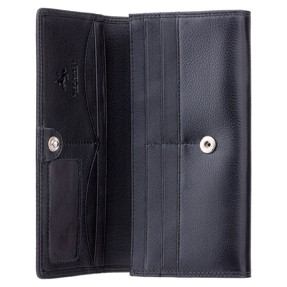 Sieviešu ādas maks Visconti HT35, melns D1852