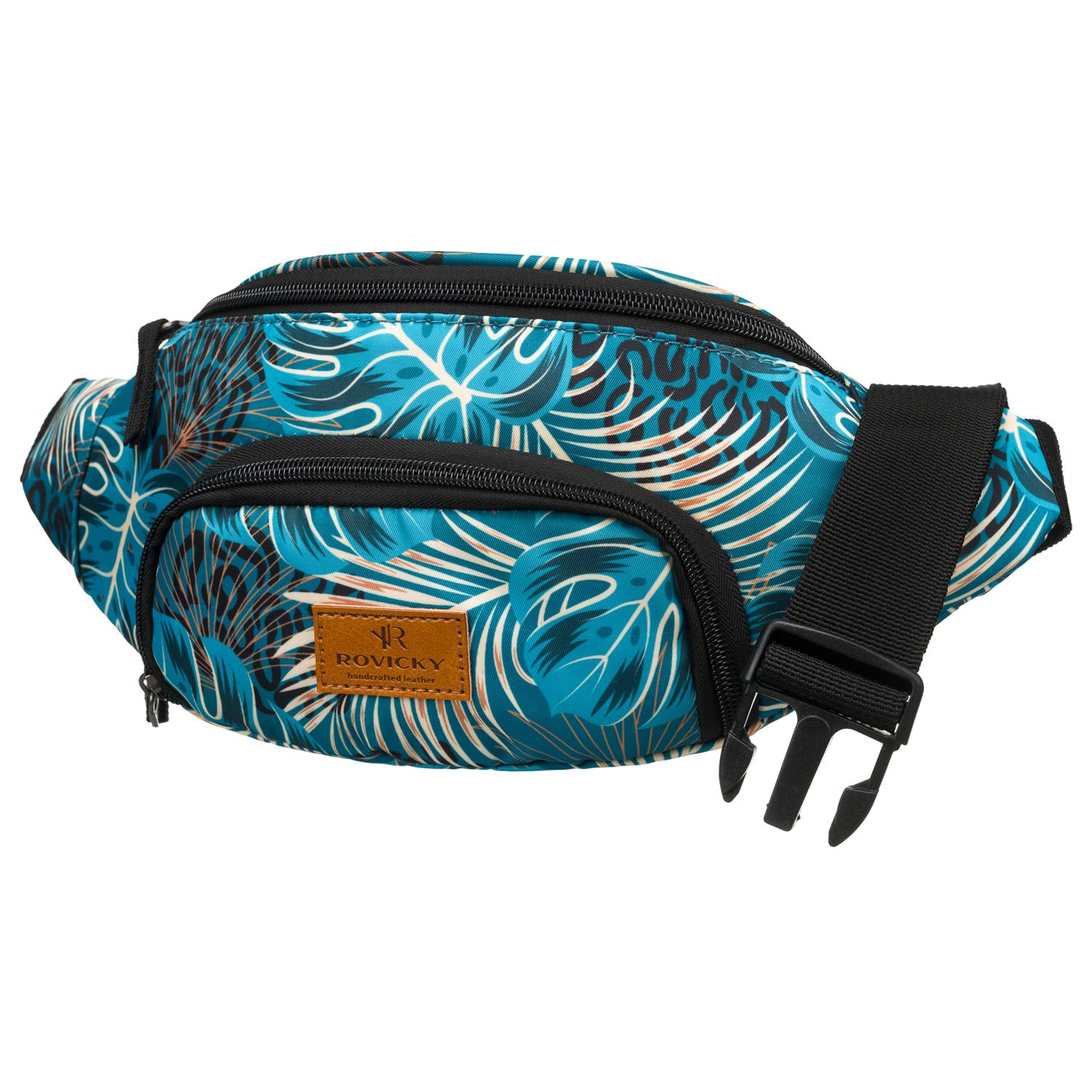 Sieviešu poliestera rokassoma ar rāvējslēdzēju, augu raksts R534