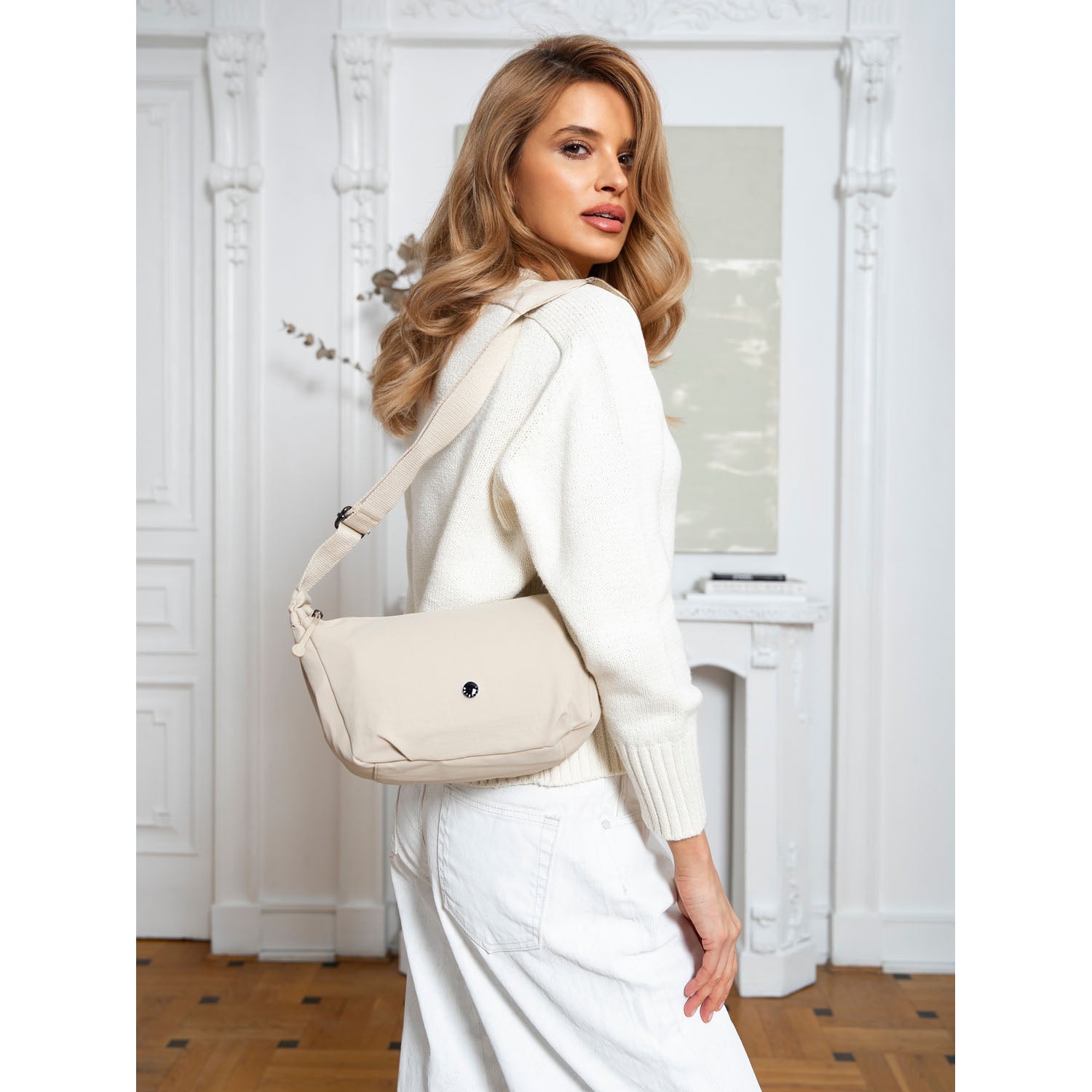 Sieviešu sporta soma, bēša, poliesters R468