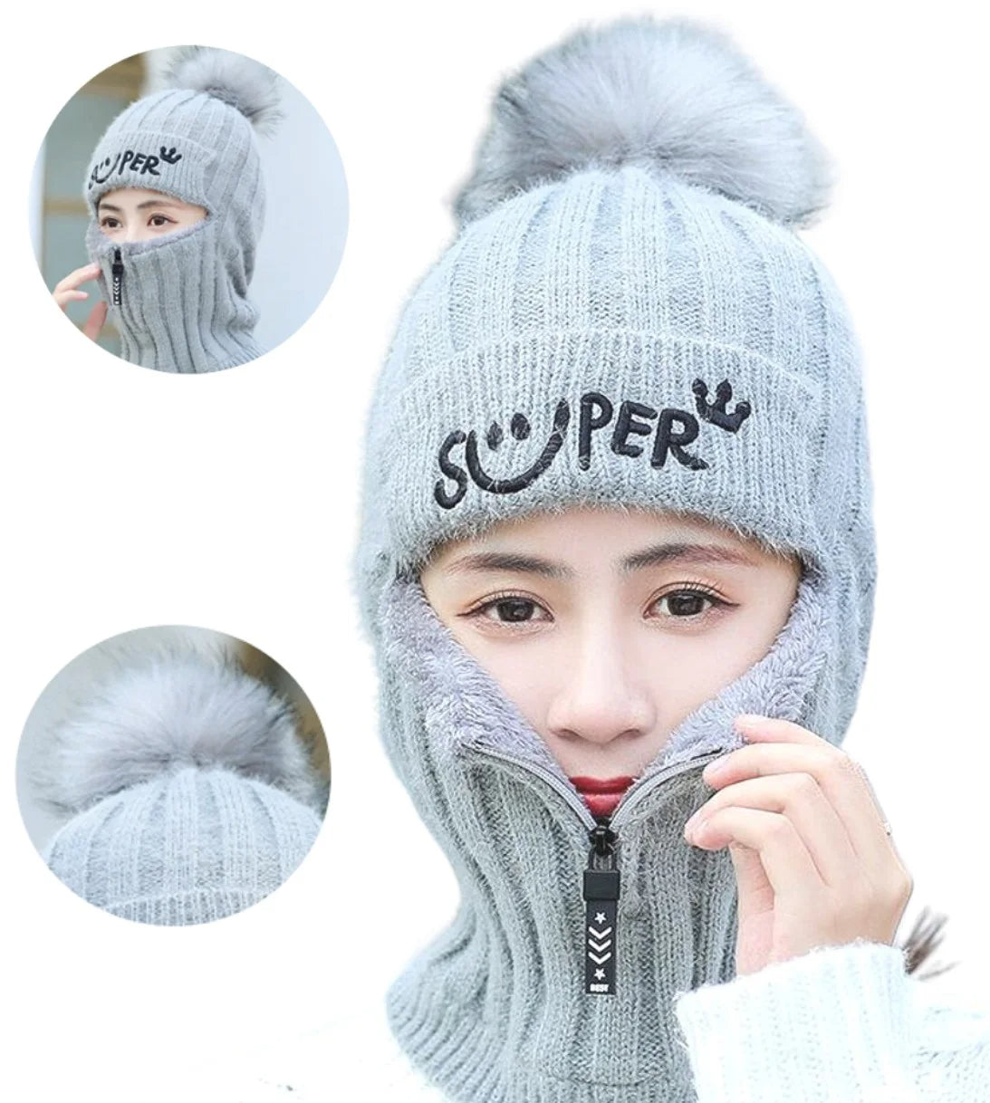 Sieviešu ziemas cepure AF119 pelēka