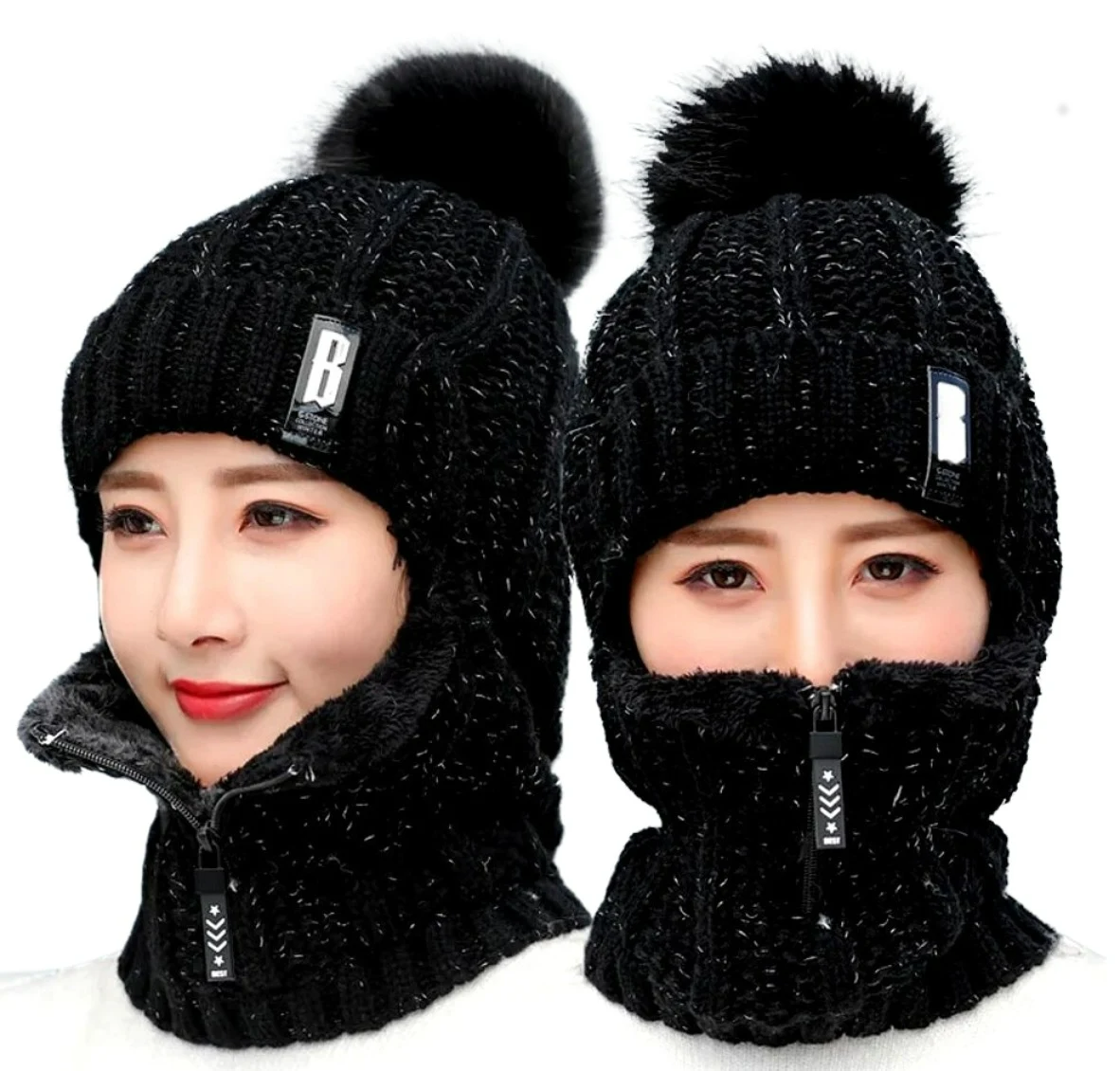 Sieviešu ziemas cepure S112, melna