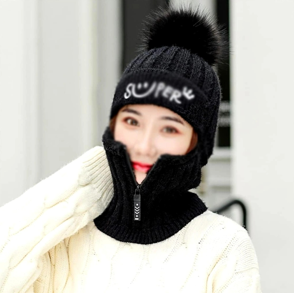 Sieviešu ziemas cepure S119, melna