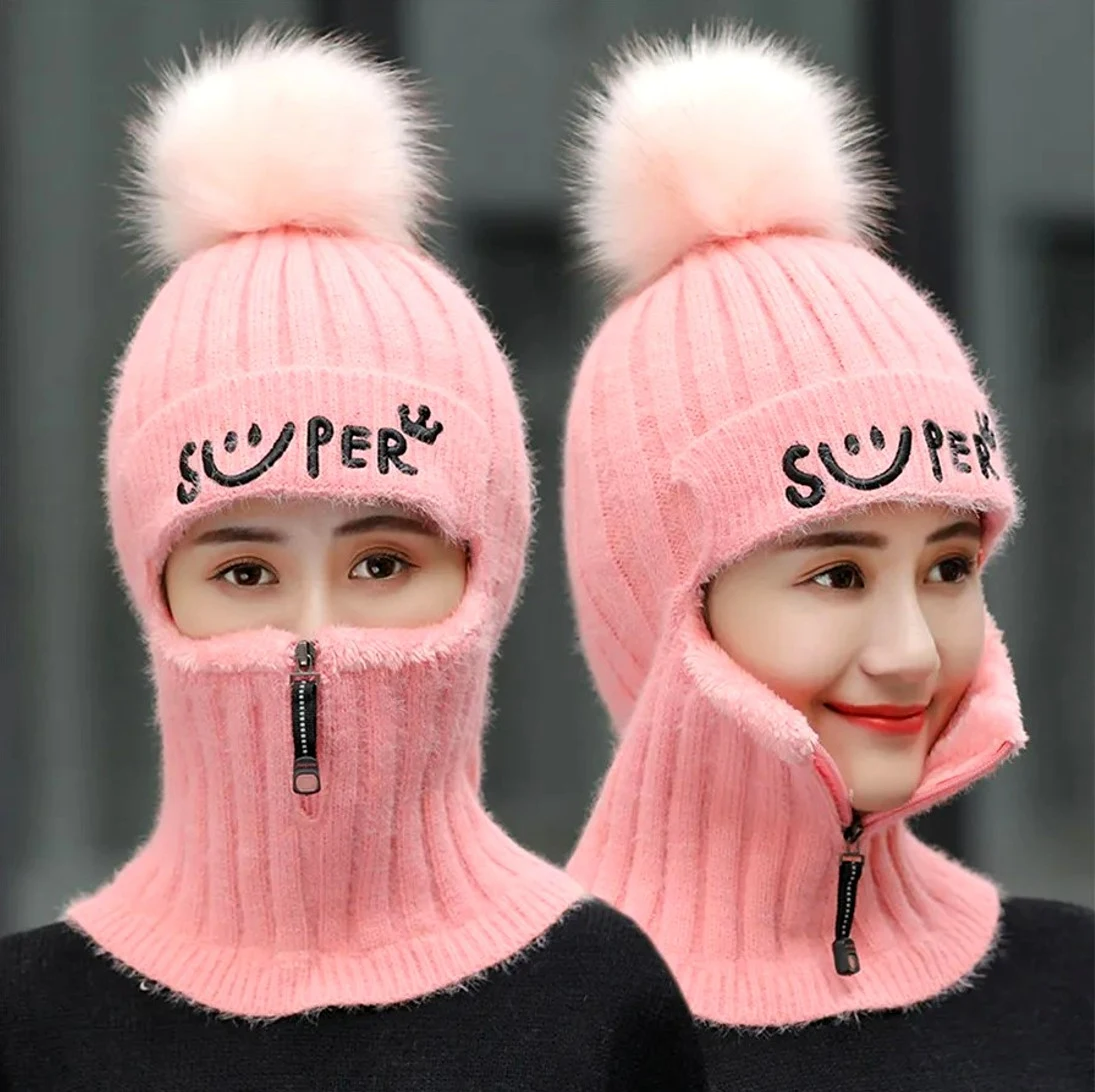 Sieviešu ziemas cepure S119, rozā