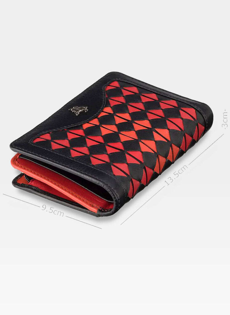 Īstas ādas sieviešu maks Visconti BR-75, sarkans