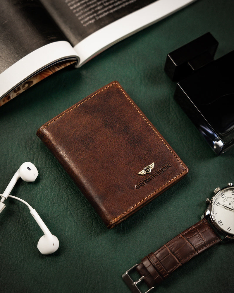 Īstas ādas vīriešu maks Peterson PT117 S1010