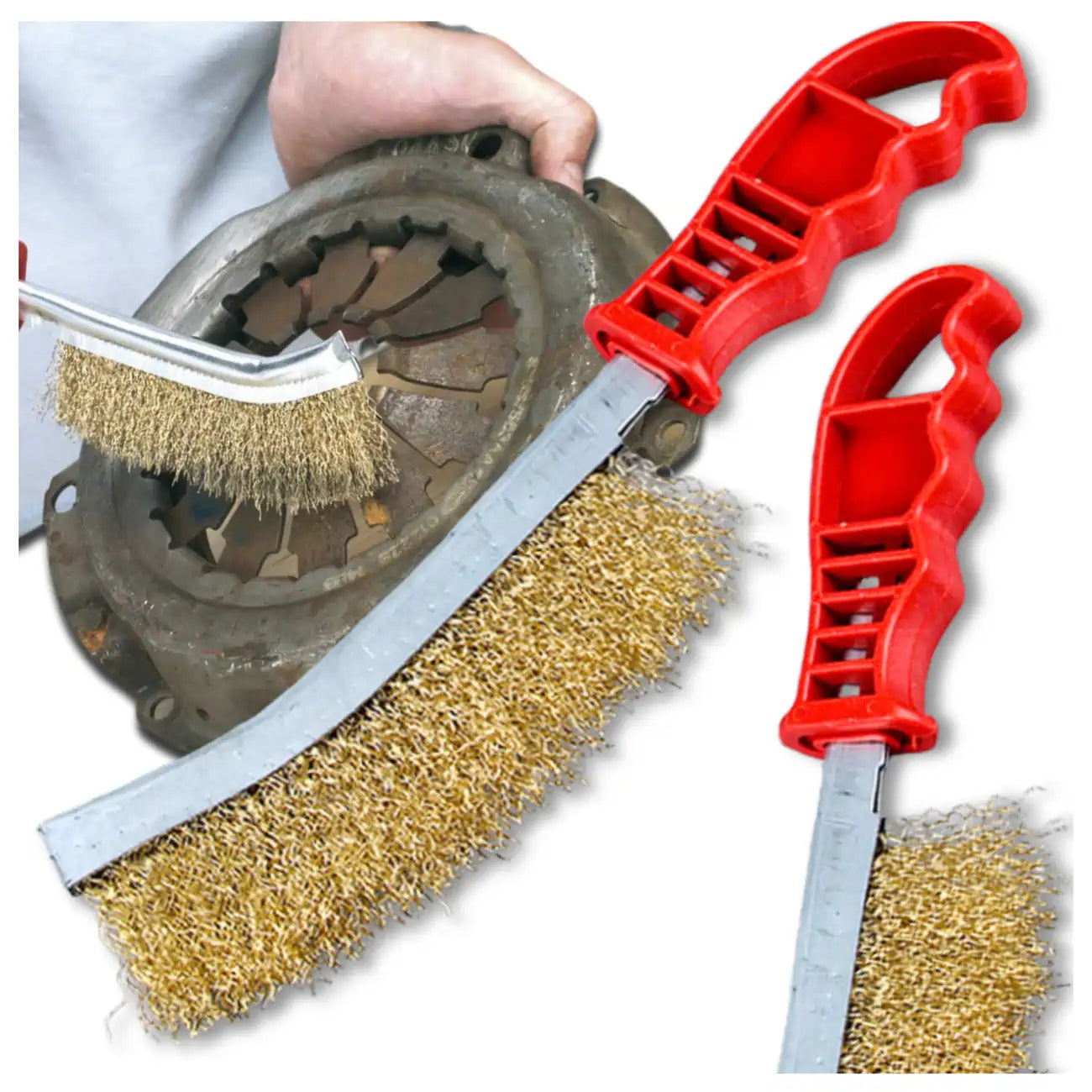 Nerūsējošā tērauda stiepļu birste ar rokturi