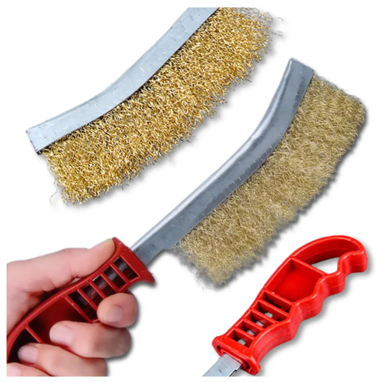 Nerūsējošā tērauda stiepļu birste ar rokturi