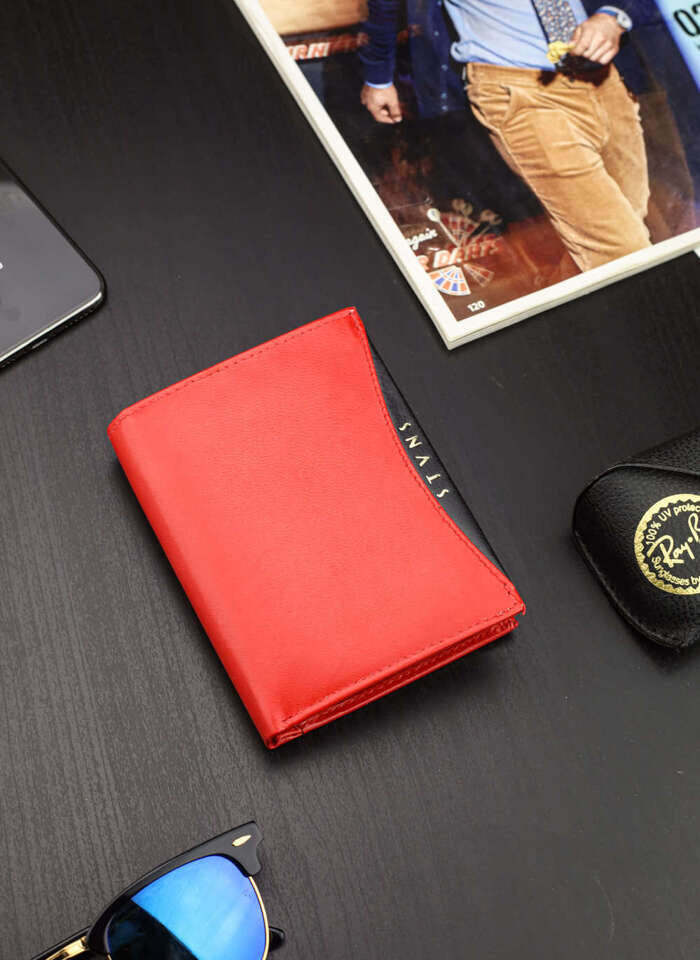 Sieviešu ādas maks Stevens BR, sarkans N96