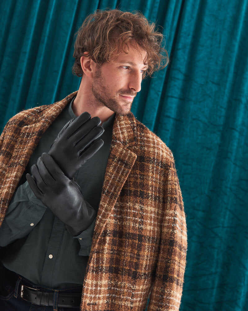 Vīriešu ādas cimdi M01, melni