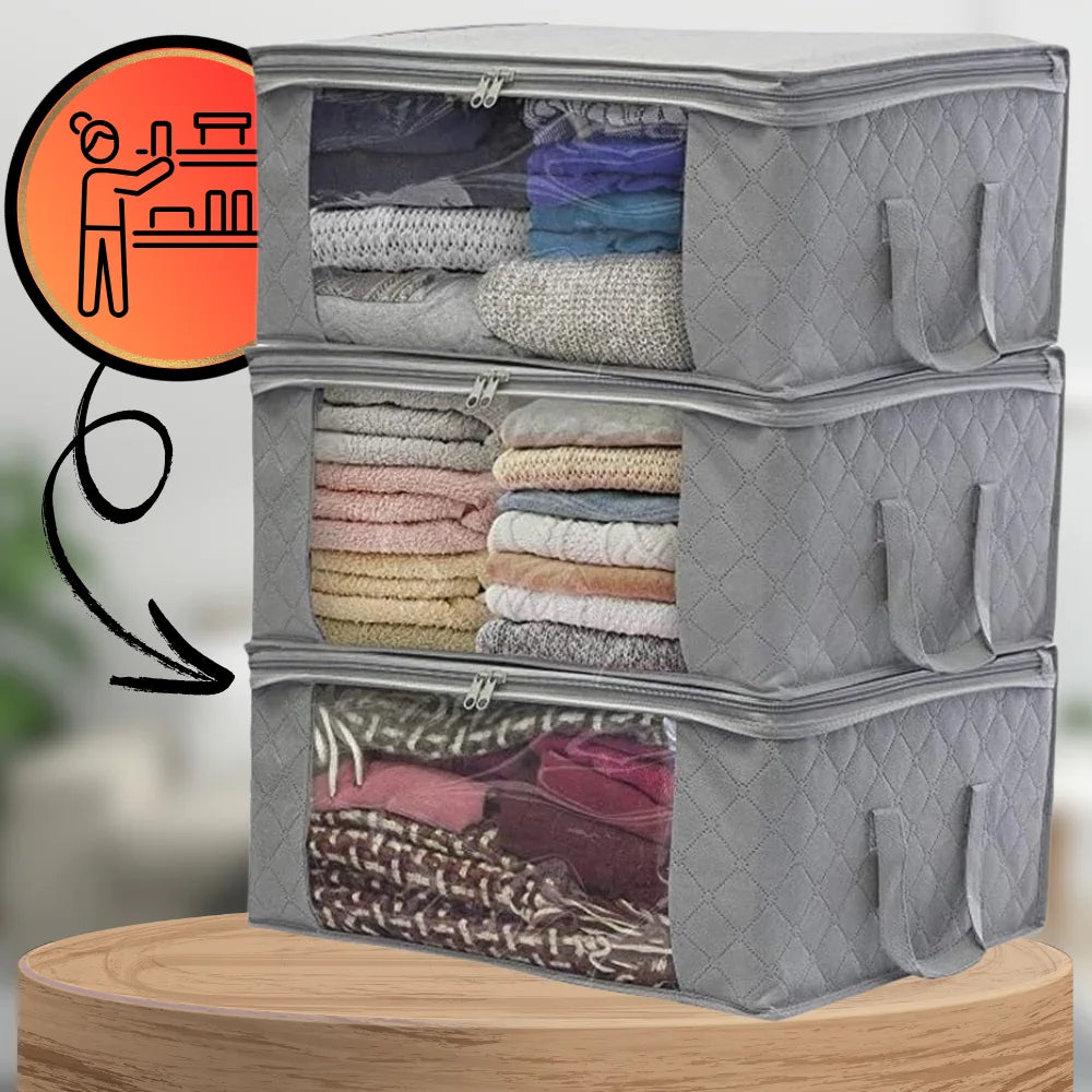 Garderobes organizatorisks komplekts, 3 gab., drēbēm un gultasveļai