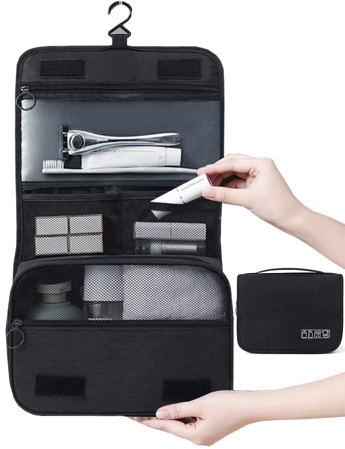 Piekarināma ceļojumu kosmētikas soma E1, melna