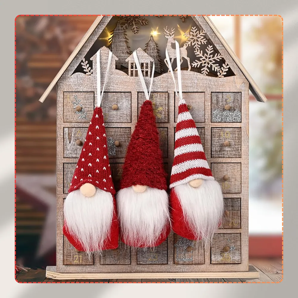 Piekaramie rūķīši 3 gab. L15, sarkani