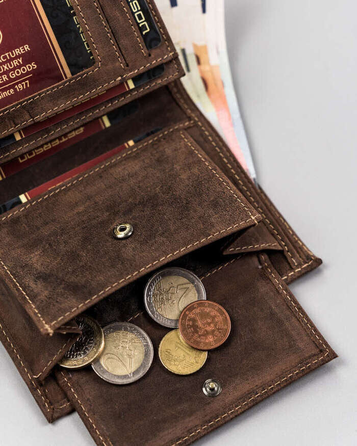 Vīriešu maks Peterson HU1 brūns S543