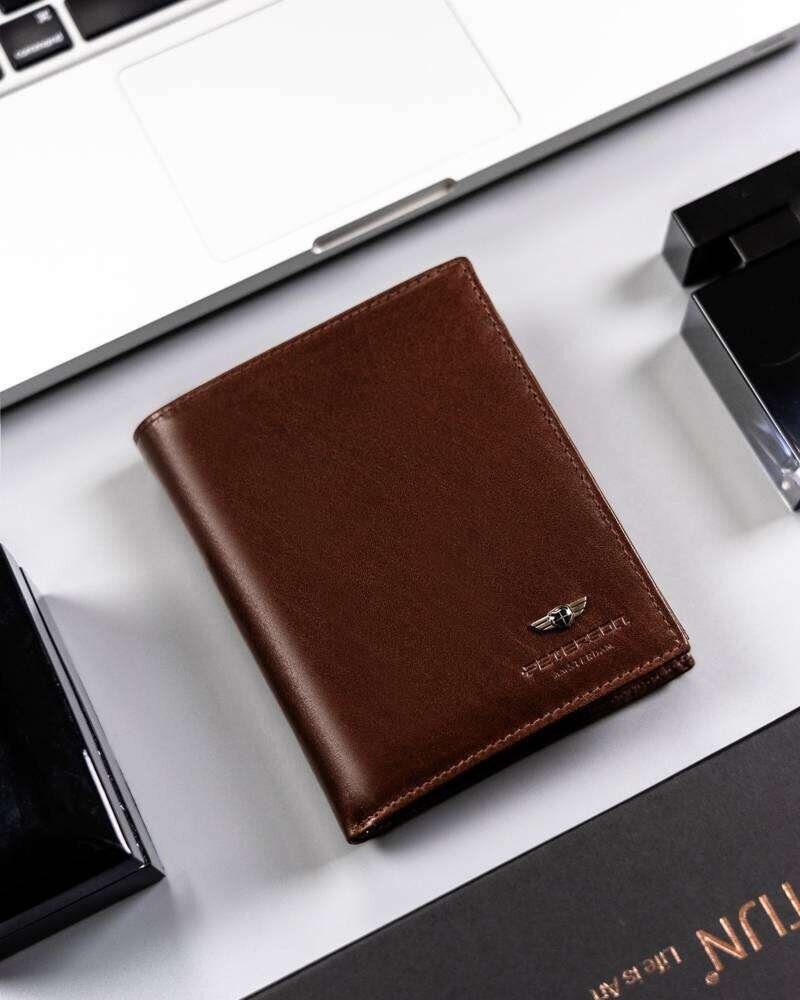 Vīriešu maks Peterson VT1 brūns S533