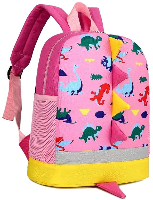 Plīša mugursoma - dinozauri S40 rozā