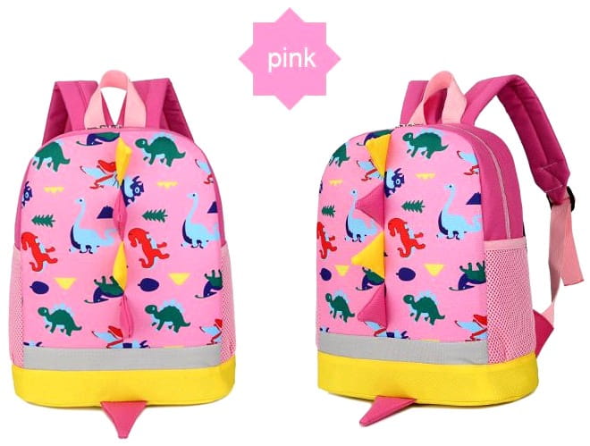 Plīša mugursoma - dinozauri S40 rozā