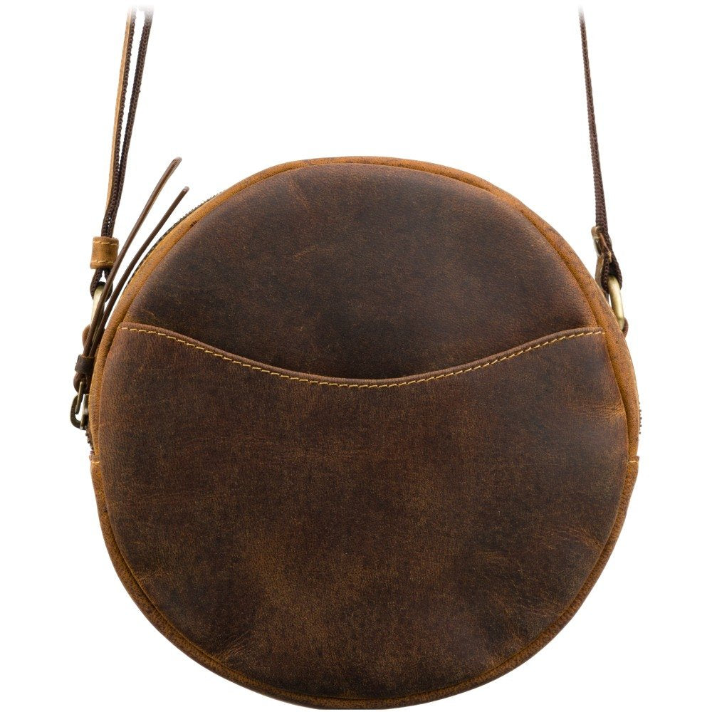 Sieviešu ādas apaļa rokassoma, Visconti S-43, brūna
N387