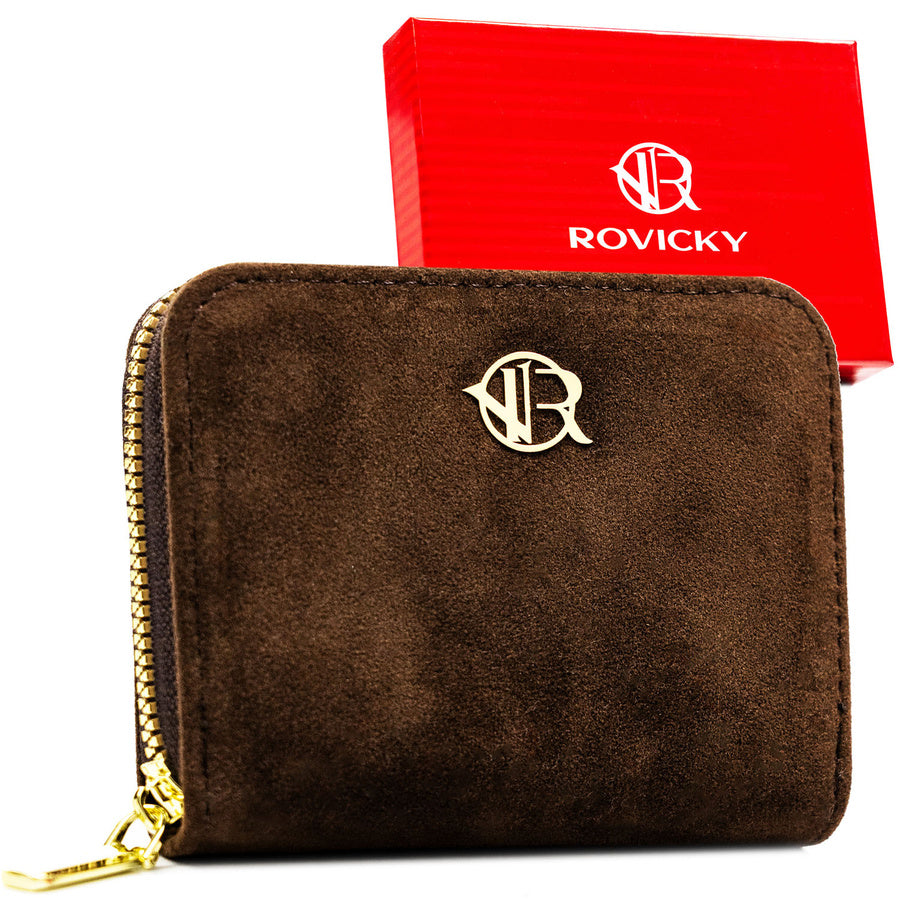 Moteriška ruda ekologiškos odos piniginė su užtrauktuku „Rovicky“ ST107