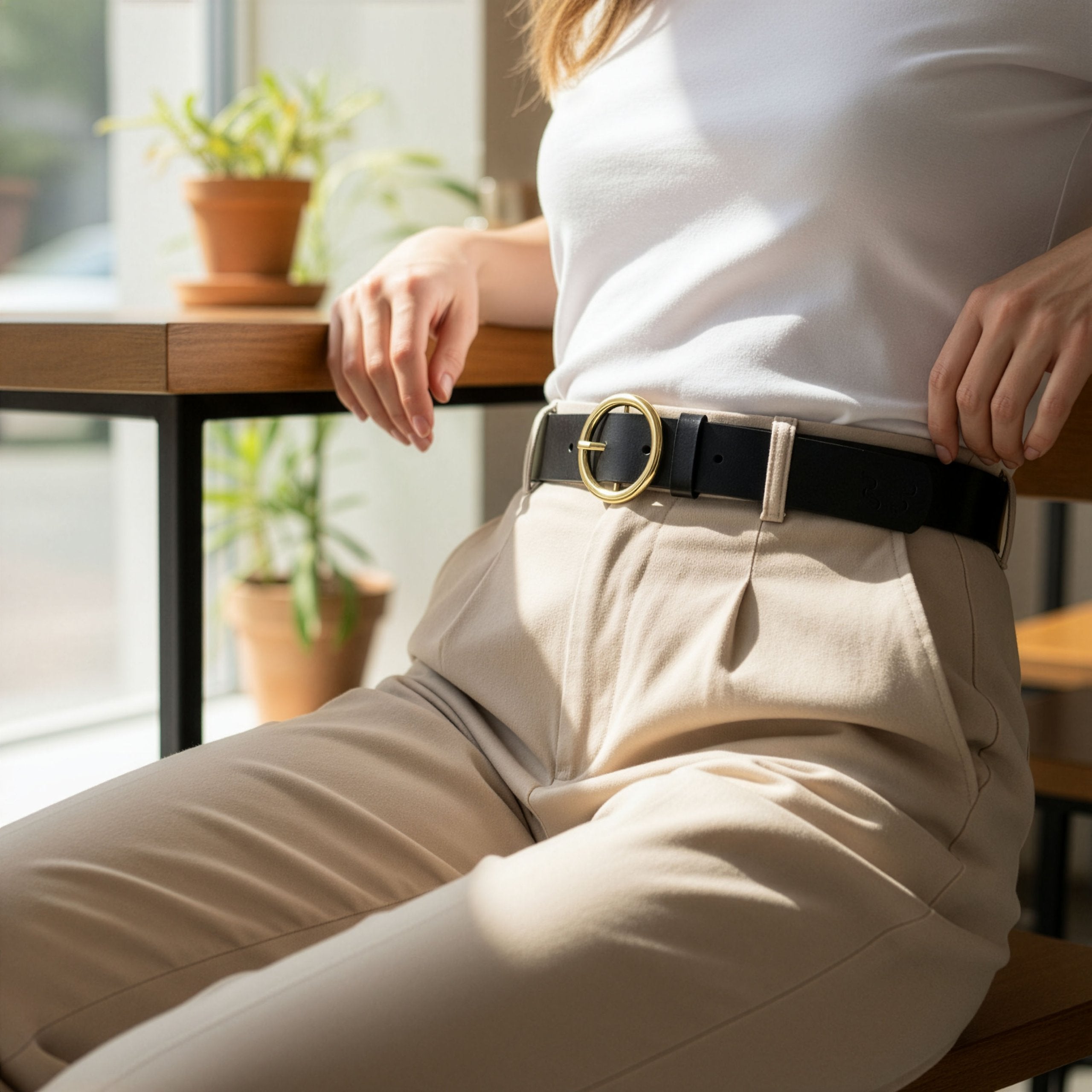 Sieviešu ādas josta STEVENS 14Z, melna