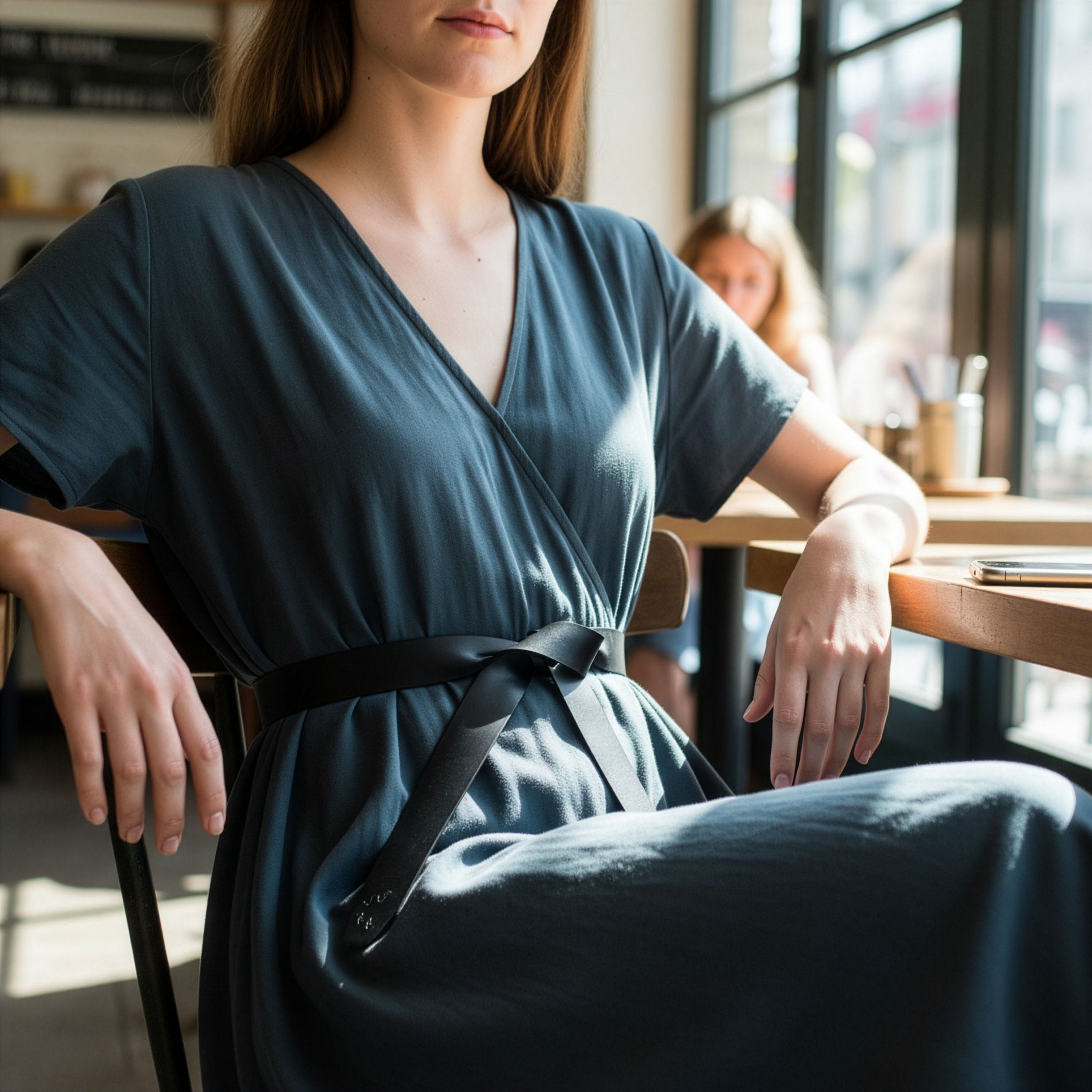 Sieviešu josta no īstas ādas, melna