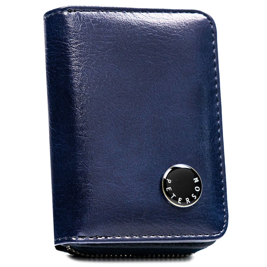 Maža moteriška piniginė „Peterson“ iš natūralios ir ekologiškos odos, tamsiai mėlyna ST72