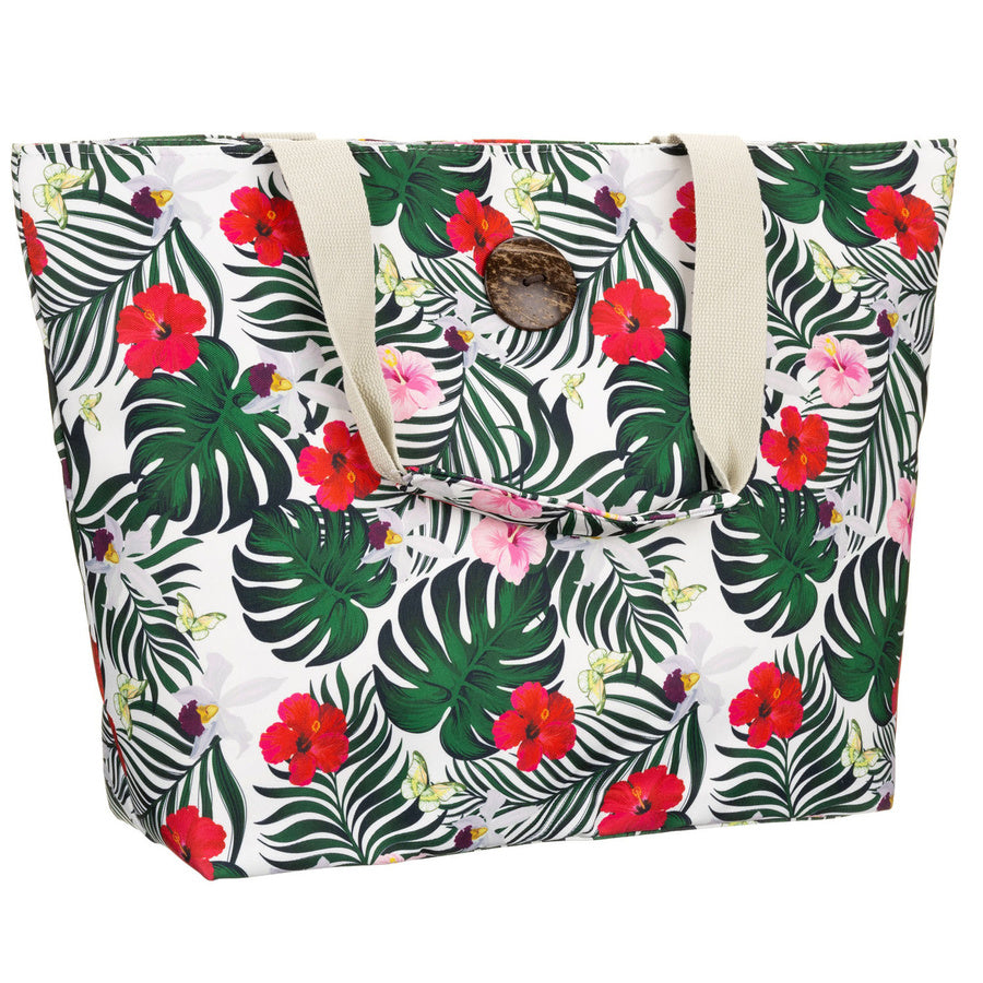 Moteriška shopper rankinė su gėlių motyvais ir patogiomis rankenomis DS47