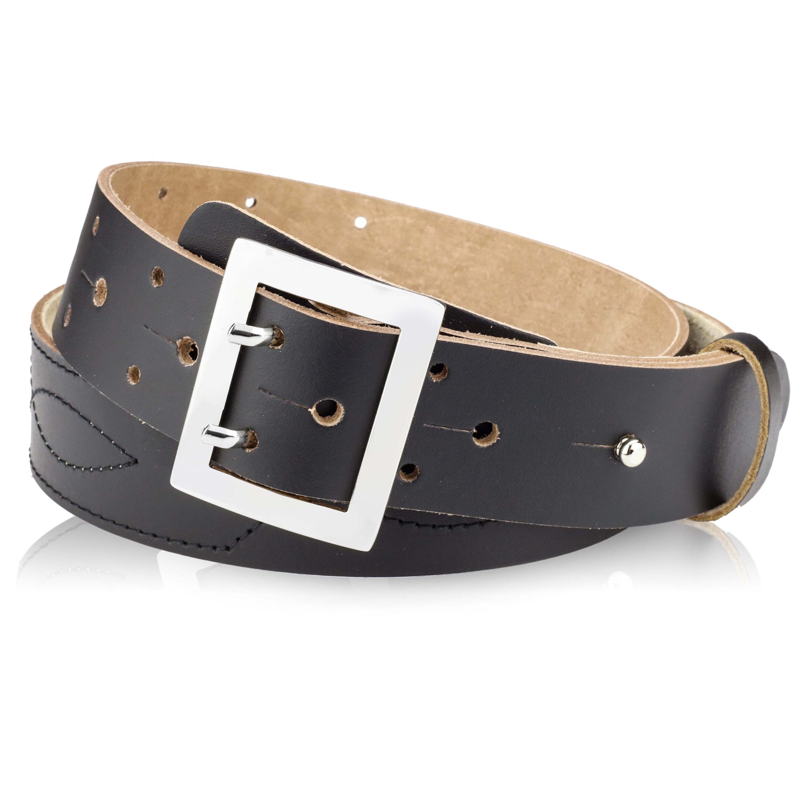 Vīriešu ādas josta Stevens Army, melna D40