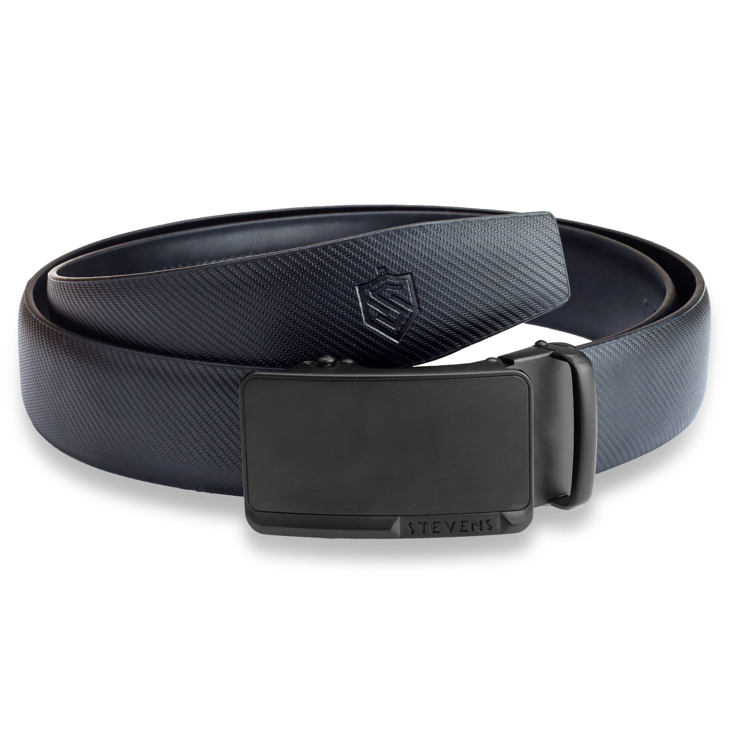 Vīriešu ādas josta Stevens, melna, automātiskā sprādze 2503