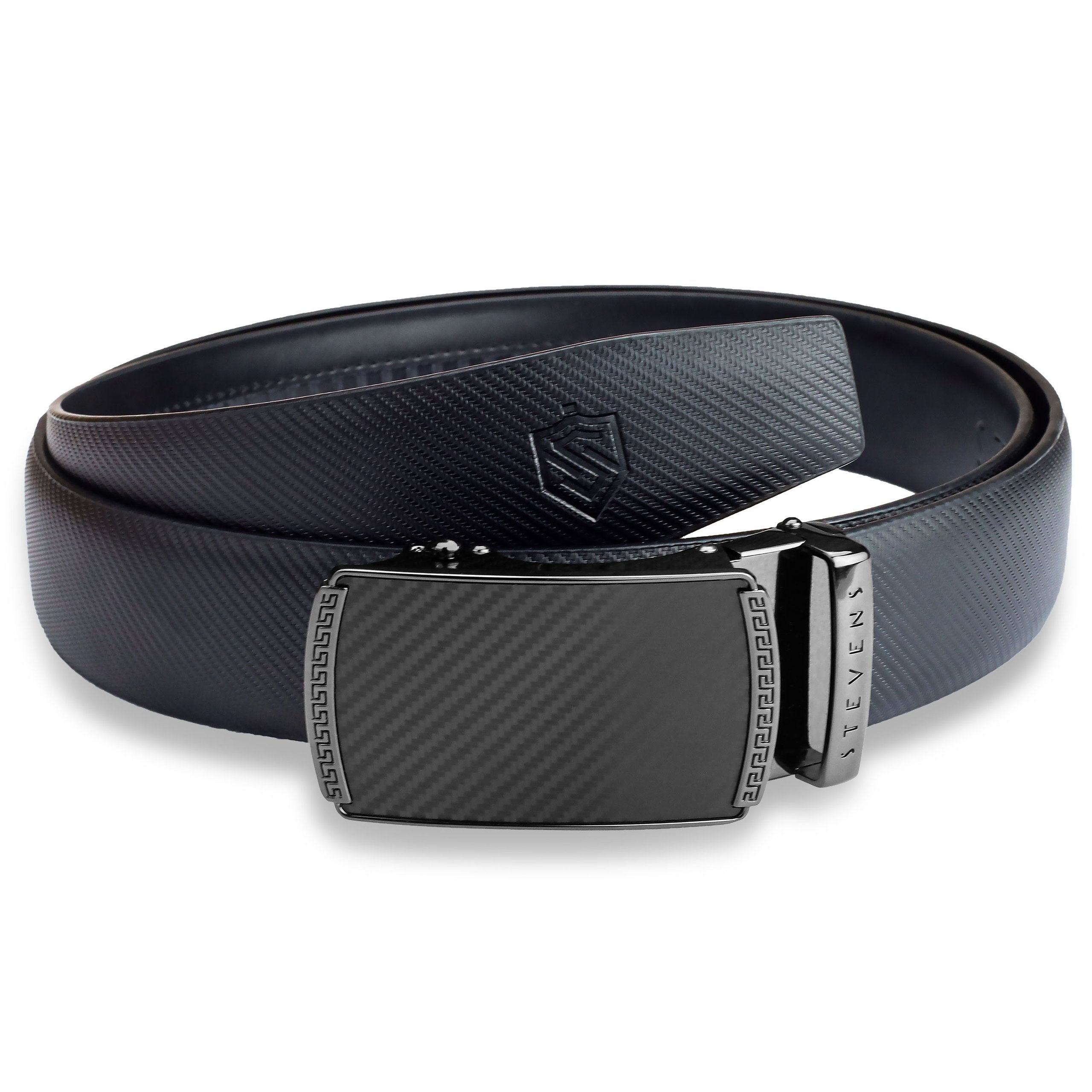 Vīriešu ādas josta Stevens, melna, automātiskā sprādze 2507