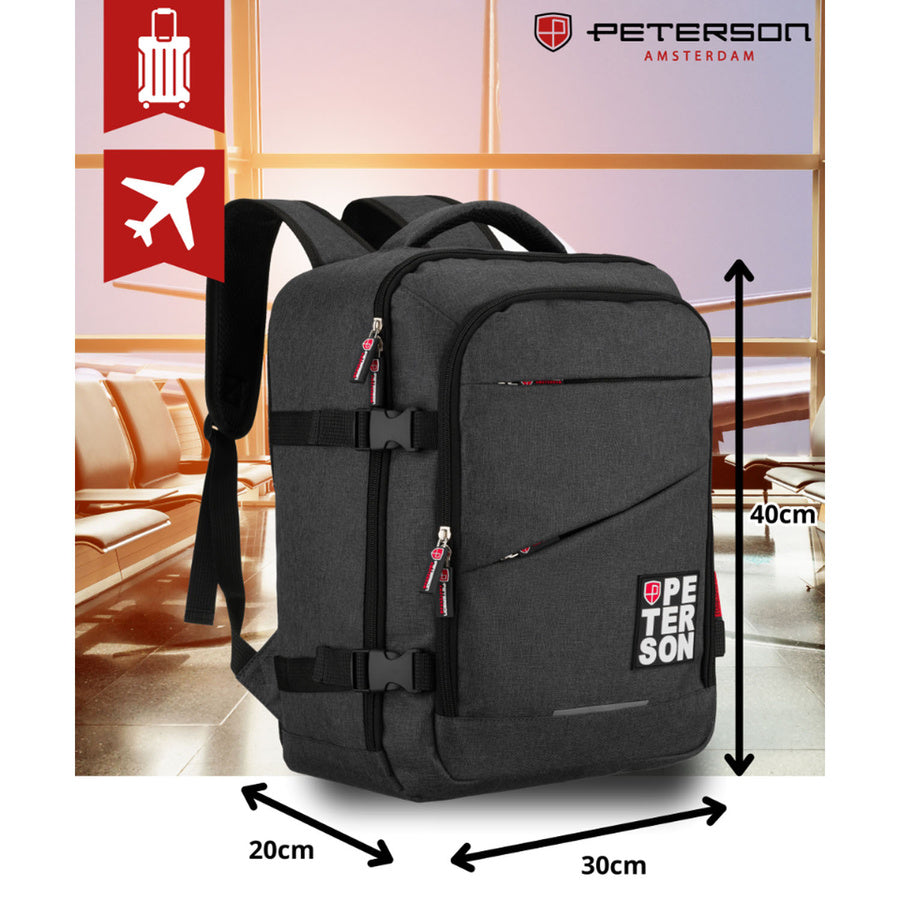 Ūdensizturīga poliestera ceļojumu mugursoma "Peterson", pelēka K2