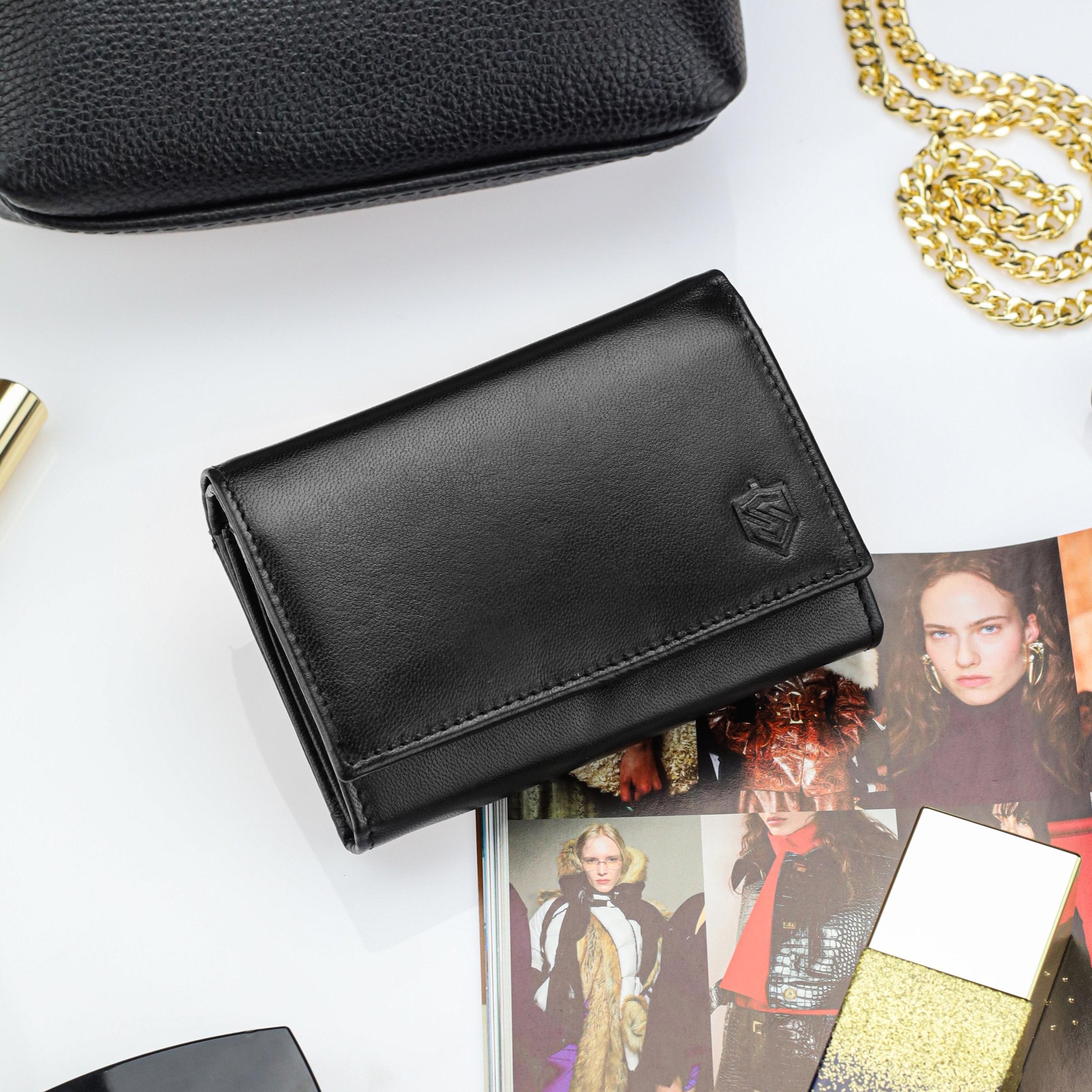 Sieviešu ādas maks Stevens P40, melns D1867