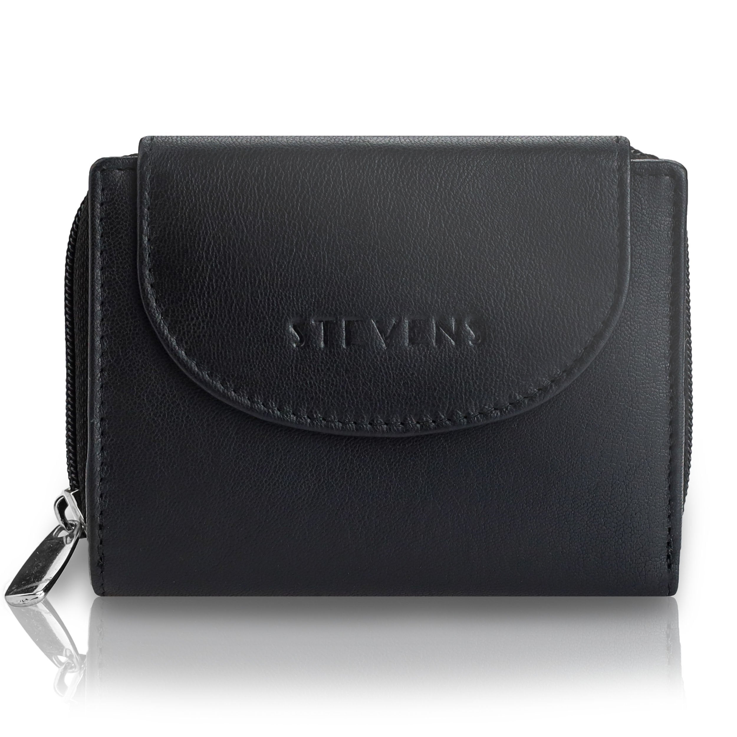 Sieviešu ādas maks Stevens, melns, ar RFID aizsardzību Z01-D03