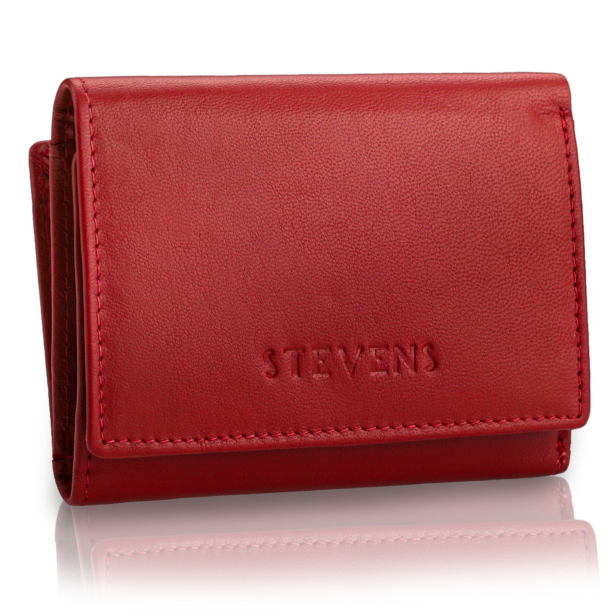 Sieviešu ādas maks Stevens, sarkans, ar RFID aizsardzību Z01-D02
