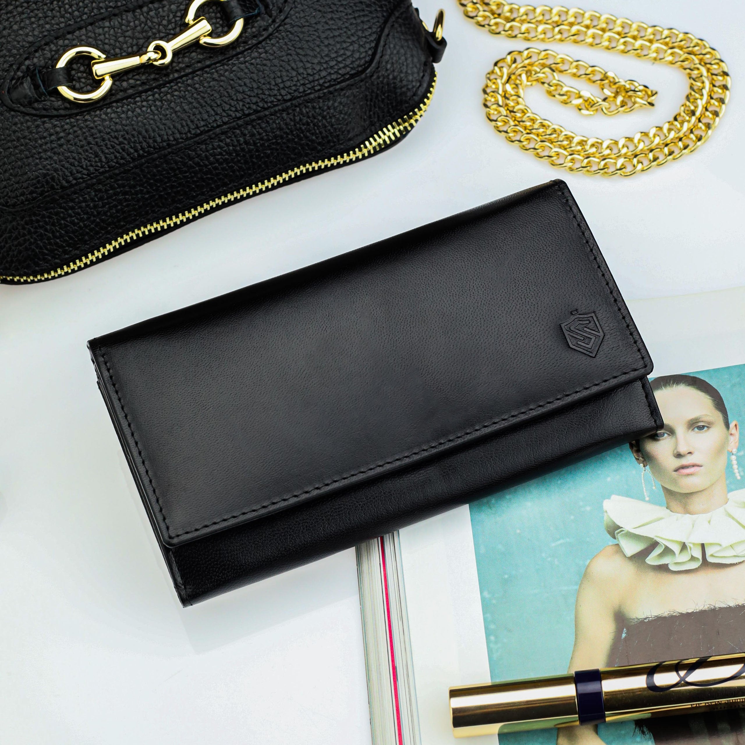 Stevens sieviešu ādas maks Z2, melns D3