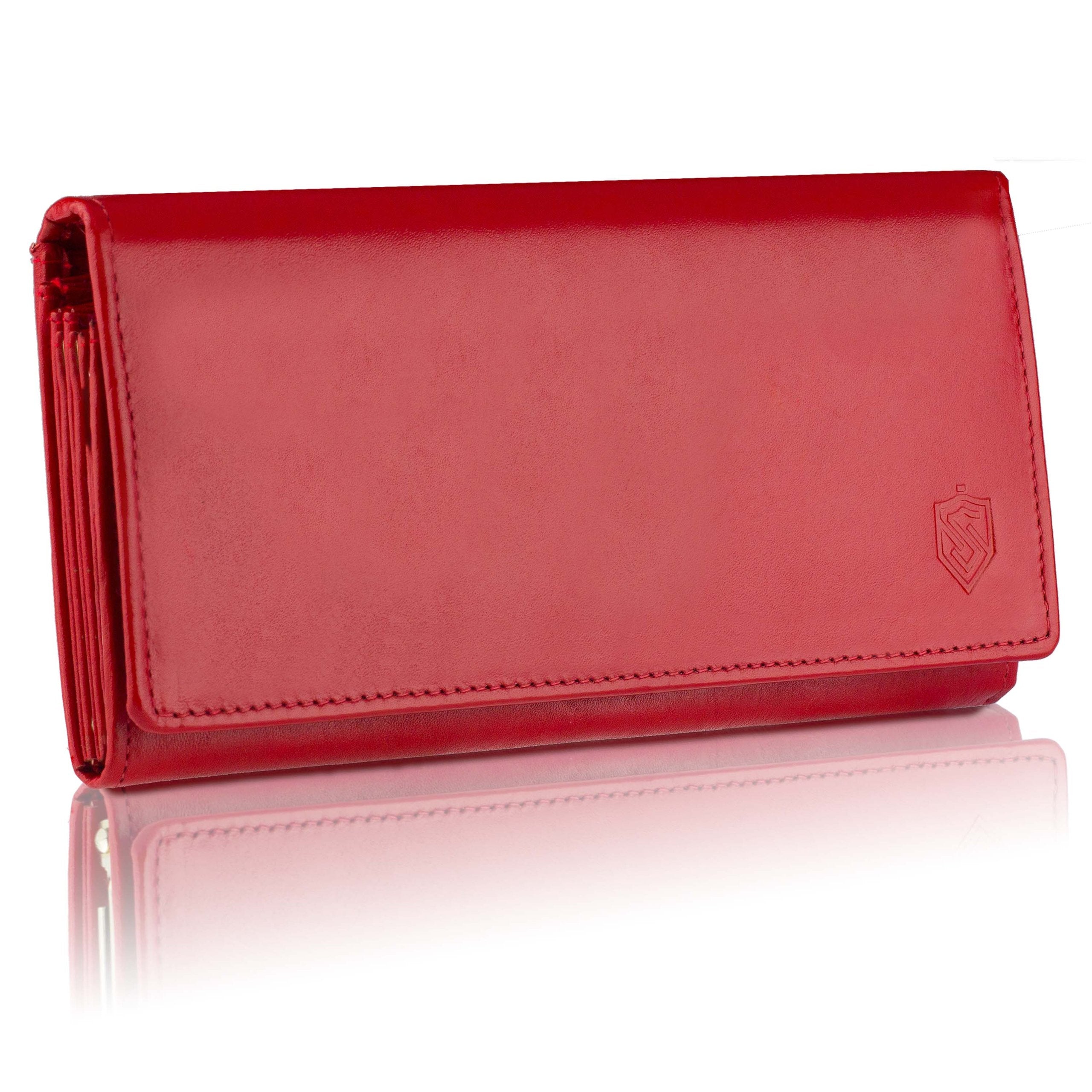 Sieviešu ādas maks STEVENS Extended Z02-063M sarkans ar RFID aizsardzību D1885