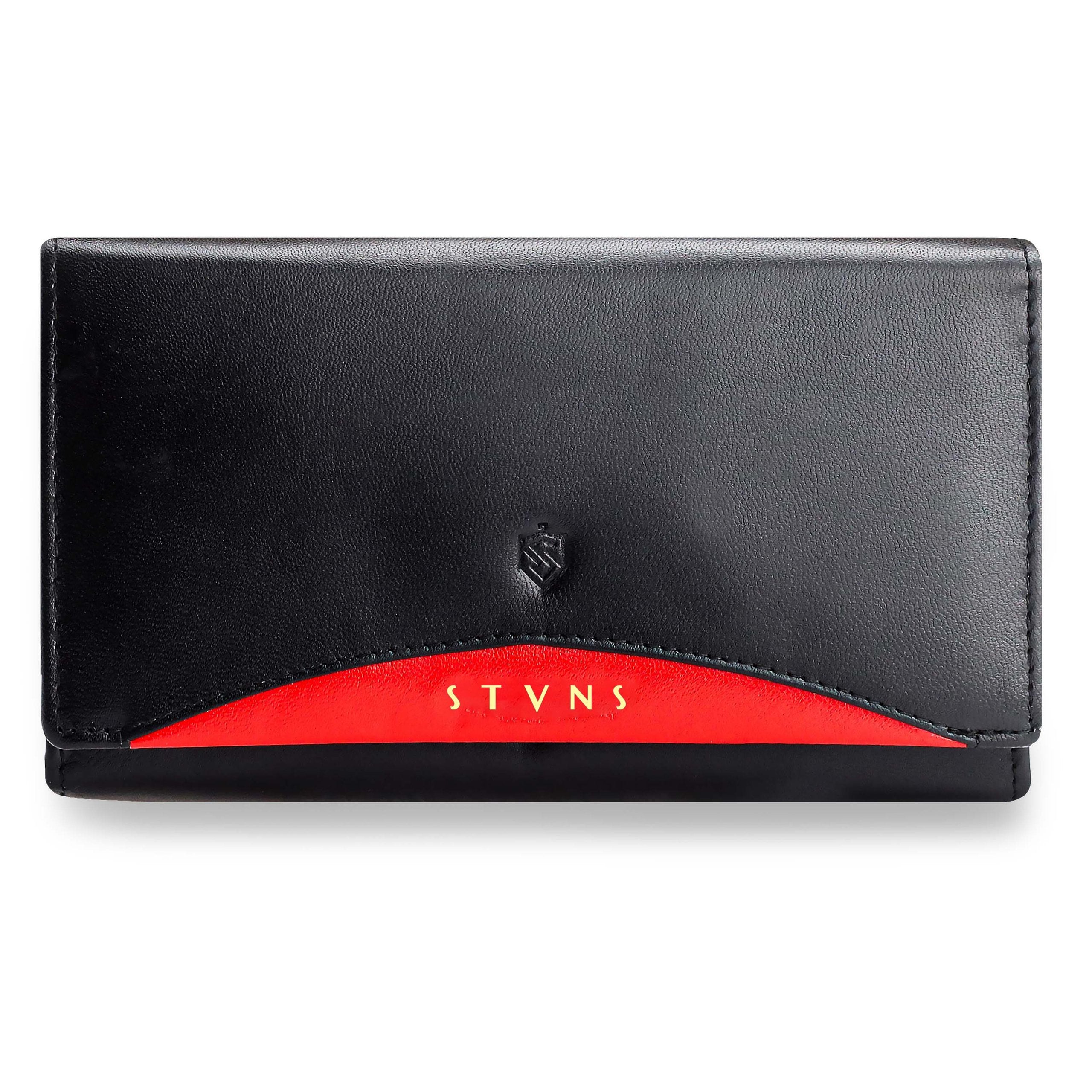 Sieviešu ādas maks Stevens, melns, RFID 210-R