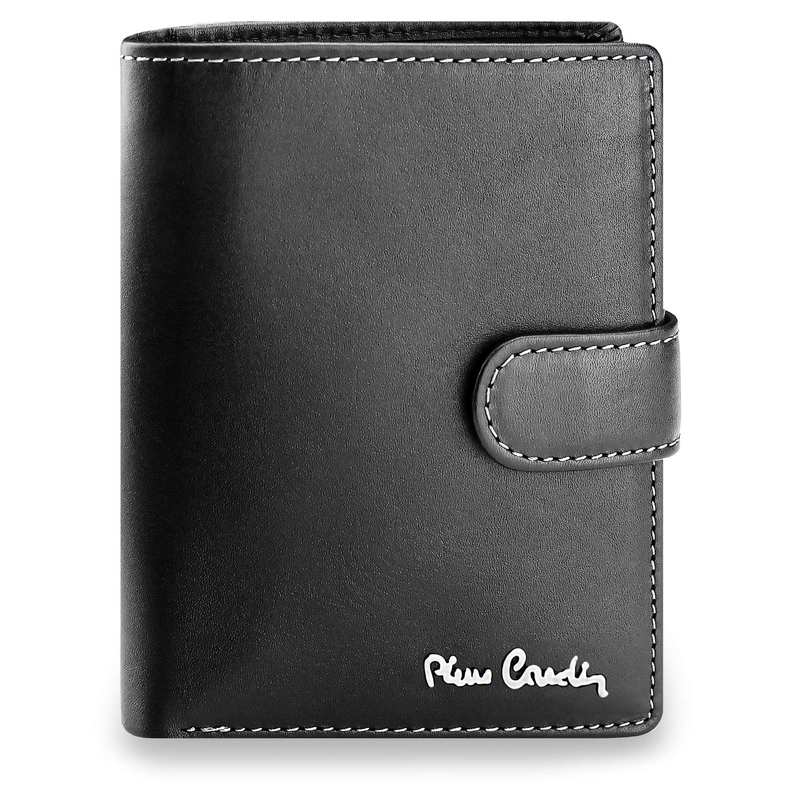 Vīriešu ādas maks Pierre Cardin, melns, RFID aizsardzība A623406