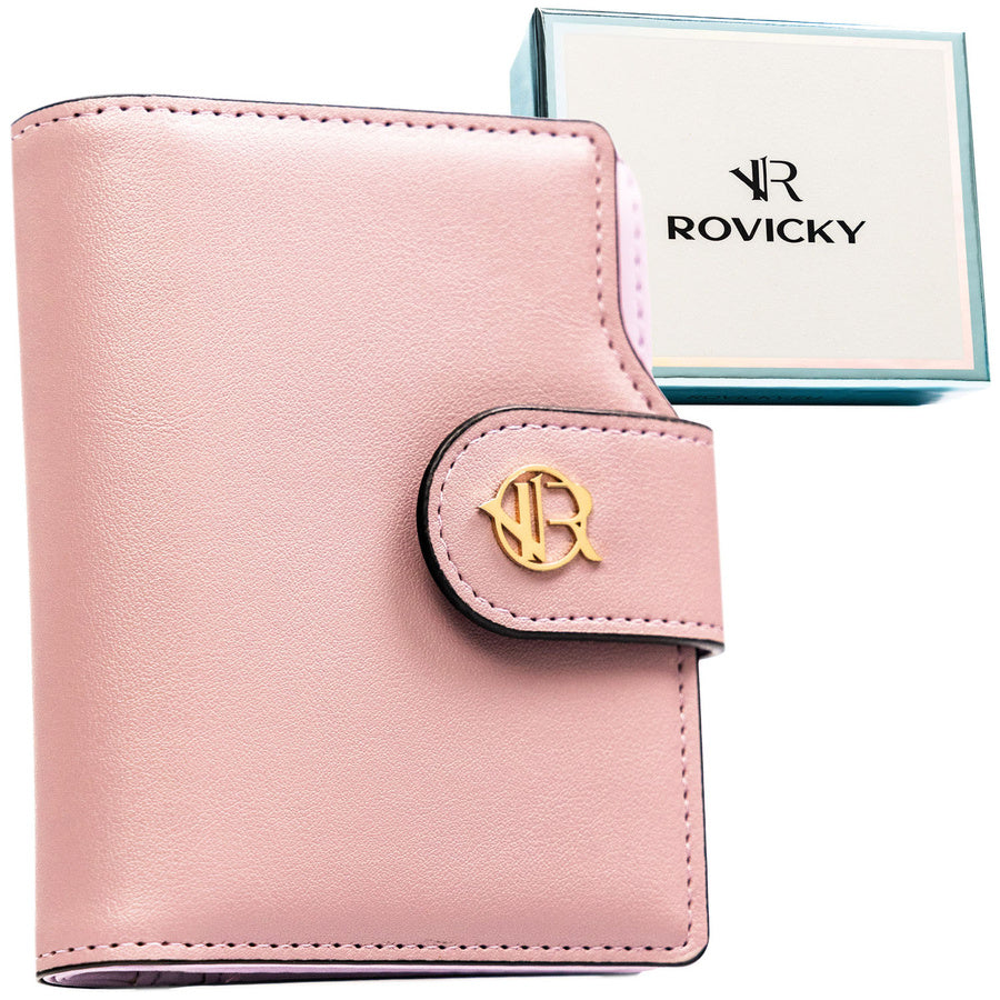 Moteriška „Rovicky“ ekologiškos odos piniginė su RFID apsauga, rožinė ST69