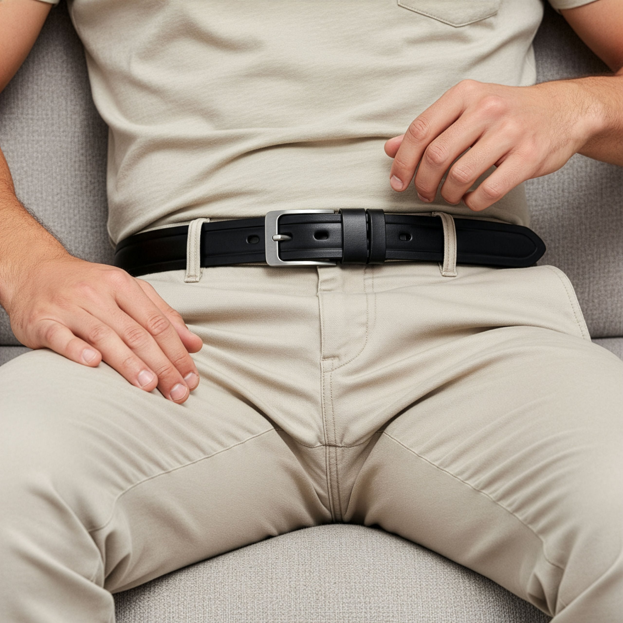 Vīriešu ādas josta Stevens, melna D28