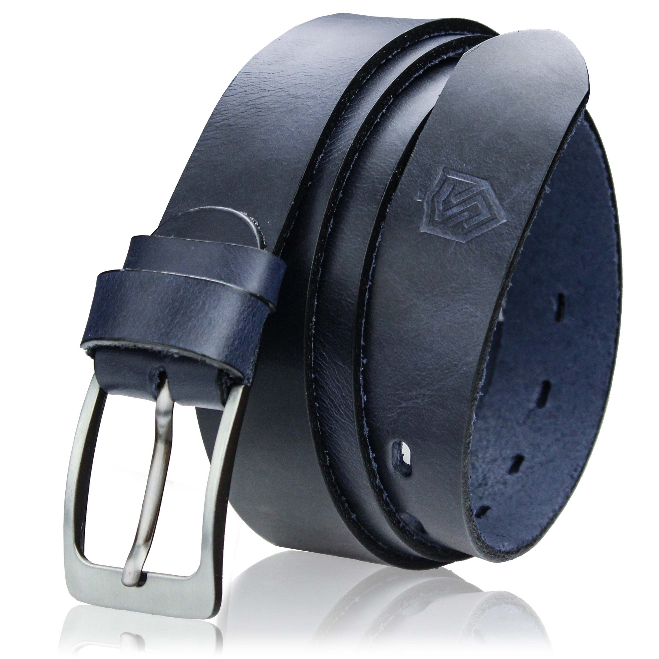 Īstas ādas josta Stevens, zila
