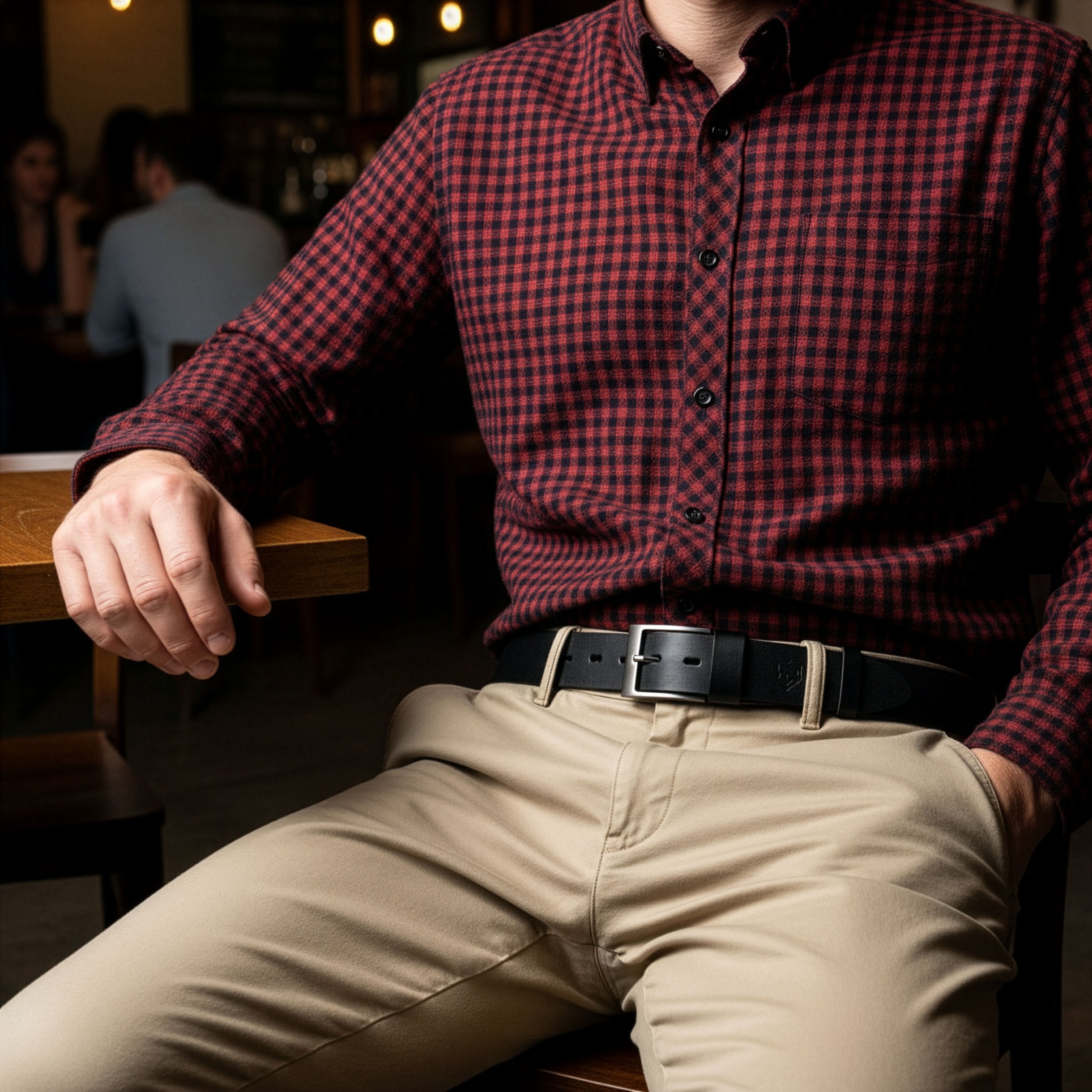 Vīriešu ādas josta Stevens, melna D26