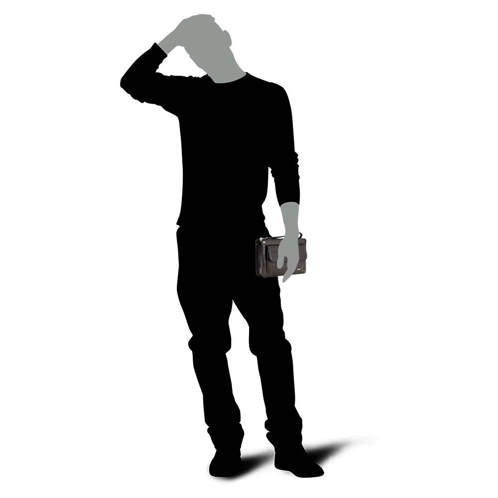 Vīriešu ādas rokassoma Visconti, melna