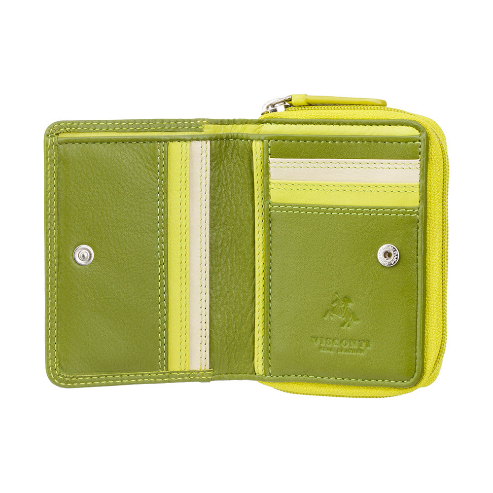 Sieviešu ādas maks Visconti Rainbow RB53, citronu krāsā