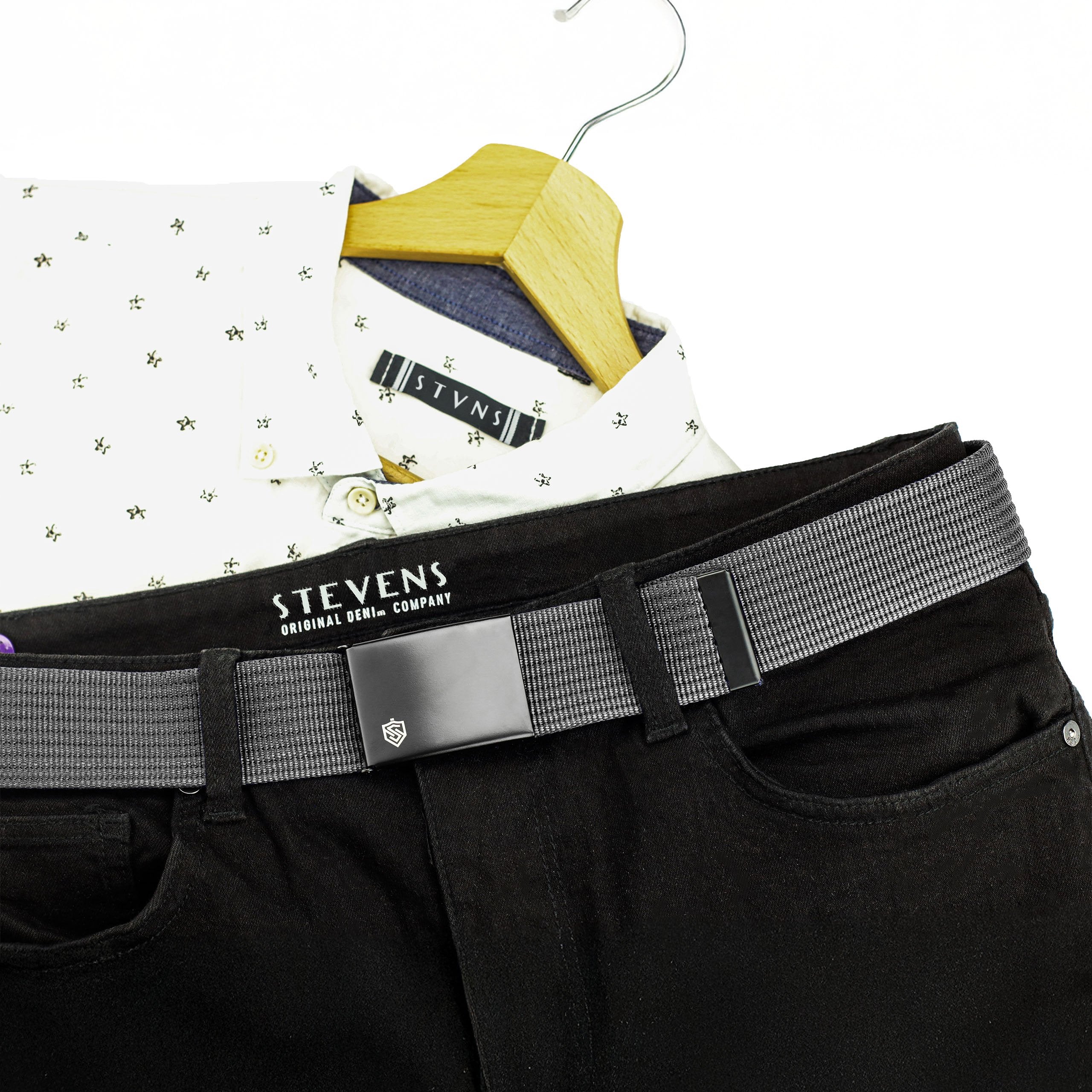 2 siksnu komplekts STEVENS melns + pelēks, 135 cm XL, universāls D211